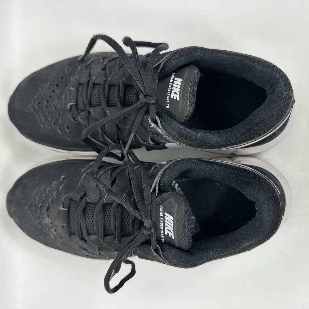 Nike Lunar Fingertrap TR Mens Training Shoes Size 8 Black/White 898066‎ 001